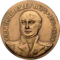 gen. Józef Bem- medal autorstwa St. Popławskiego 1928 r., Aw: Popiersie w mundurze na wprost i nap..