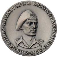 gen. Władysław Anders 1977 r.- medal autorstwa A.K. Bobrowskiego, Aw: Popiersie generała trzy czwa..