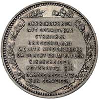 medal satyryczny wybity w uznaniu zasług Burów w wojnie z Anglią w Afryce Południowej, Aw: Królews..