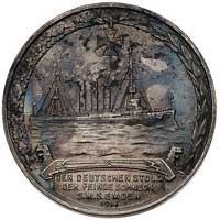 krążownik S. M. S. Emden- medal autorstwa Lauera 1914 r., Aw: Popiersie na wprost i napis FREGATTE..