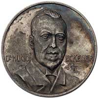 Dr. Hugo Eckener- medal z okazji lotu sterowca do Ameryki 1924 r., Aw: Popiersie na wprost i napis..