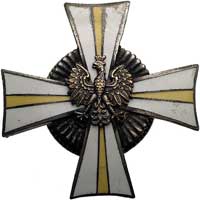 pamiątkowa odznaka 24 Pułku Ułanów, noszona przez oficerów i podoficerów, dwuczęściowa, tombak sre..