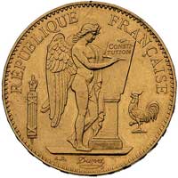 100 franków 1887 A, Paryż, Fr. 590, złoto, 32.23 g, wybito tylko 234 sztuki, bardzo rzadkie