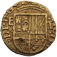 Filip III 1598-1621, 1 escudo 1607 lub 1608, Segovia, C.C. 4630 lub 4631, Fr. 194, moneta wybita n..