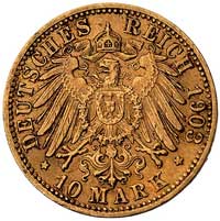 Fryderyk I 1856-1907, 10 marek 1903 G, (Karlsruhe), J. 188, Fr. 3758, złoto, 3.96 g