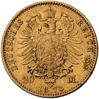 Ludwik III 1848-1877, 20 marek 1873 H, (Darmstadt), J. 214, Fr. 3783, złoto, 7.94 g