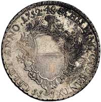 48 szylingów 1752, Aw: Herb Lubeki i wokół napis, Rw: Dwugłowy orzeł z cyfrą 48 na piersi i napis ..