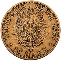 10 marek 1882 A, Berlin, J. 245, Fr. 3822, złoto, 3.93 g, bardzo rzadkie