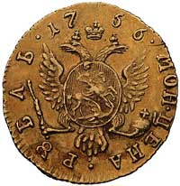 rubel 1756, Moskwa, Bitkin 42, Fr. 100, złoto 1.