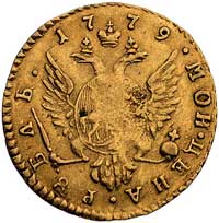rubel 1779, Petersburg, Bitkin 108, Fr. 118, złoto 1.09 g