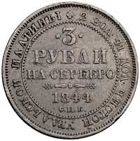 3 ruble 1844, Petersburg, Bitkin 93, Fr. 143, platyna, 10.27 g