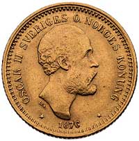 Oskar II 1872-1907, 10 koron 1876, Sztokholm, Fr. 94, złoto, 4.47 g