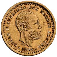 Oskar II 1872-1907, 5 koron 1894, Sztokholm, Fr. 95, złoto, 2.23 g