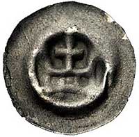 brakteat; Korona z krzyżem pośrodku, Waschinski 145.b, BRP Prusy T3.4 (ten egzemplarz)