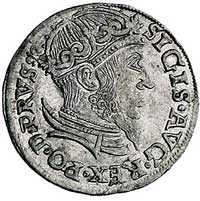 trojak 1557, Gdańsk, odmiana z dużą głową króla, Kurp. 558 R2, Gum. 646, T. 3, ładny i rzadki