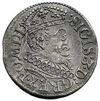 trojak 1619, Ryga, odmiana z małą głową króla, na awersie końcówka napisu MDL, Kurp. 2532 R3, Gum...