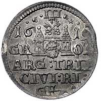 trojak 1619, Ryga, odmiana z małą głową króla, na awersie końcówka napisu MDL, Kurp. 2532 R3, Gum...