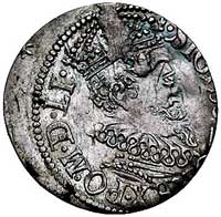 trojak 1619, Ryga, odmiana z małą głową króla, na awersie końcówka napisu MDLI, Kurp. -, Gum. 1457..