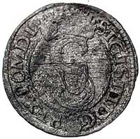 szeląg 1594, Olkusz, odmiana ze znakiem menniczym słońce pod monogramem króla i znakami topór oraz..