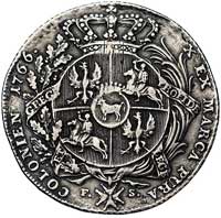 talar 1766, Warszawa, popiersie króla w zbroi, odmiana z kropką po dacie, Plage 379, Dav. 1618
