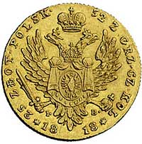 25 złotych 1818, Warszawa, Plage 12, Fr. 105, złoto, 4.89 g, bardzo ładnie zachowane