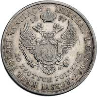 10 złotych 1827, Warszawa, Plage 30 R3, bardzo rzadka moneta, w przedwojennym cenniku Berezowskieg..