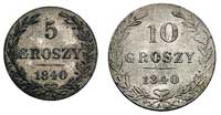 zestaw 10 i 5 groszy 1840, Warszawa, Plage 106 i