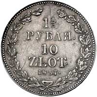 1 1/2 rubla = 10 złotych 1837, Petersburg, Plage 334, rzadkie, patyna