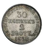 30 kopiejek = 2 złote 1839, Warszawa, Plage 378, ładny egzemplarz
