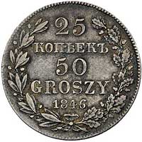 25 kopiejek = 50 groszy 1846, Warszawa, Plage 385, patyna