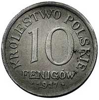 10 fenigów 1917, Stuttgart, moneta wybita stemplem obróconym o około 350 stopni