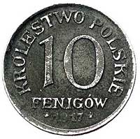 10 fenigów 1917, Stuttgart, moneta wybita stempl