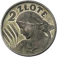 2 złote 1927, Głowa Kobiety z kłosami, odmiana bez napisu PRÓBA, lustrzanka, Parchimowicz P-136.b,..
