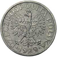 1 złoty 1929, Nominał w wieńcu liściastym, na rewersie wypukły napis PRÓBA, Parchimowicz P-128.d, ..