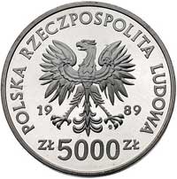 5.000 złotych 1989, Warszawa, Władysław Jagiełło, półpostać, Parchimowicz 362