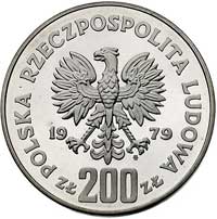 200 złotych 1979, Warszawa, Mieszko I- półpostać, na rewersie wypukły napis PRÓBA, Parchimowicz P...
