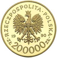 komplet monet 200.000, 100.000, 50.000 i 20.000 złotych 1990, Warszawa, Solidarność 1980-1990, Par..