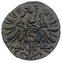 denar 1571, Królewiec, typ młodszy z różą o 9 płatkach, Bahr. 1271, Neumann 51