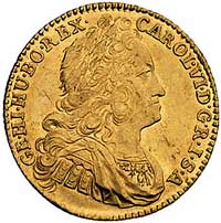 Karol VI 1711-1740, dukat 1739, Wrocław, F.u.S. 922, złoto 3.49 g, bardzo ładnie zachowany