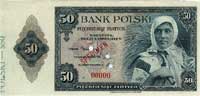50 złotych 20.08.1939, 00000, SPECIMEN, Miłczak 
