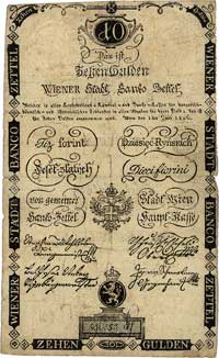 10 guldenów (dziesięć ryńskich), 1.08.1806, Pick A39, banknot obiegowy w Galicji