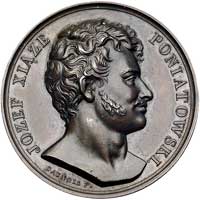 książę Józef Poniatowski- medal autorstwa Caunois 1813 r., Aw: Popiersie w prawo i napis w otoku, ..