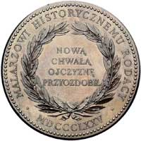 Jan Matejko- medal autorstwa Barre’a 1875 r., Aw: Popiersie w prawo i napis wokół, Rw: W otoku nap..