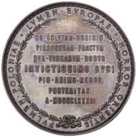 Jan III Sobieski- medal autorstwa Tautenhayna 1883 r., Aw: Popiersie w zbroi, płaszczu, koronie na..
