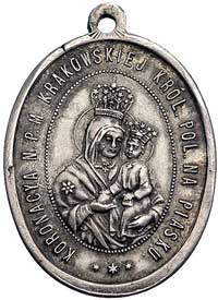 medal wybity z okazji koronacji obrazu Matki Boskiej na Piasku w Krakowie 1883 r., Aw: Obraz i nap..