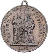 1000-lecie misji św. Cyryla i Metodego- medal bity nakładem W. Głowackiego1885 r., Aw: Święci z kr..