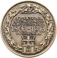 50- rocznica Powstania Styczniowego - medal autorstwa Wojciecha Jastrzębowskiego 1913 r., Aw: Napi..