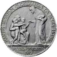 Polonia Devastata- medal autorstwa Jana Wysockiego 1915 r., Aw: Popiersia biskupa Adama Sapiehy, H..