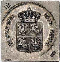 125-rocznica Konstytucji 3 Maja, - medal autorstwa Stanisława Witkowskiego 1916 r., Aw: Tarcza z g..