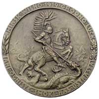 zmiany terytorialne państwa Polskiego- medal autorstwa Lewandowskiego 1919 r., Aw: Husarz walczący..